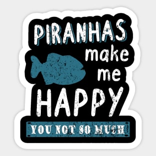 Piranha boy gift teeth bites fan predatory fish Sticker